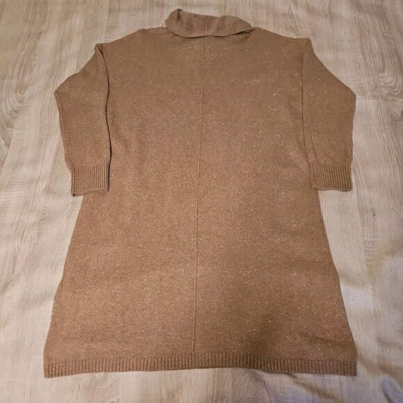J. Jill Women's Sz: L Brown Long Soft Cowl Neck Knitted Pullover Sweater Dress - Picture 2 of 6